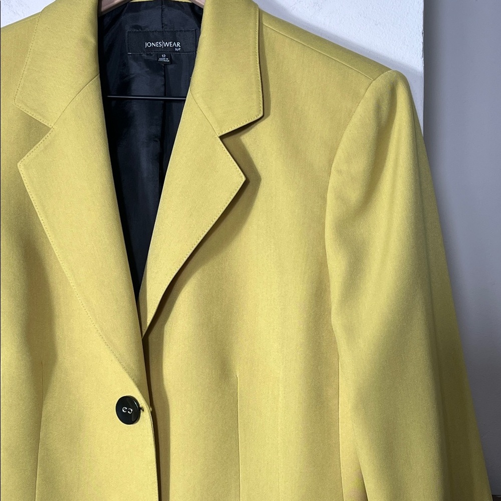 Jones Wear Yellow Blazer Suit Jacket - Picture 3 of 7